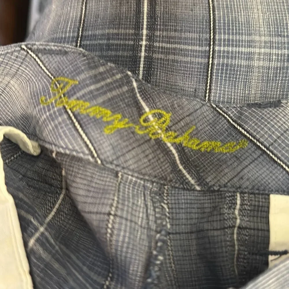 Tommy Bahama Blue Plaid Linen Silk‎ Blend Shorts size 40